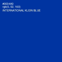 #0034A0 - International Klein Blue Color Image