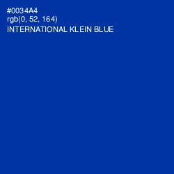 #0034A4 - International Klein Blue Color Image