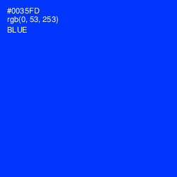 #0035FD - Blue Color Image