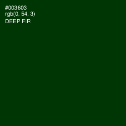 #003603 - Deep Fir Color Image