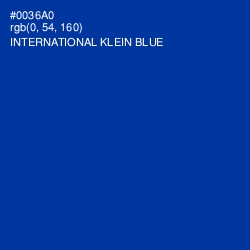 #0036A0 - International Klein Blue Color Image