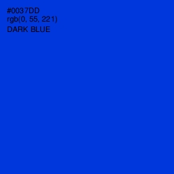 #0037DD - Dark Blue Color Image