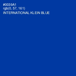 #0039A1 - International Klein Blue Color Image