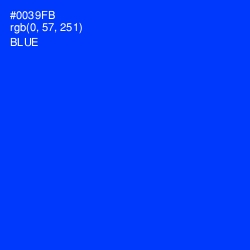#0039FB - Blue Color Image