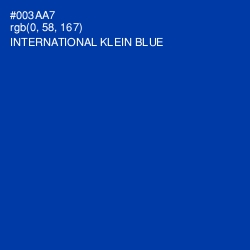 #003AA7 - International Klein Blue Color Image