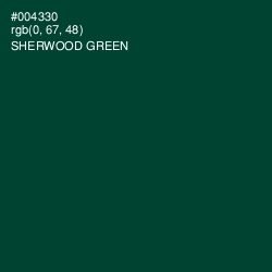 #004330 - Sherwood Green Color Image
