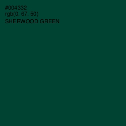 #004332 - Sherwood Green Color Image