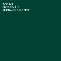 #004333 - Sherwood Green Color Image