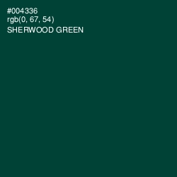 #004336 - Sherwood Green Color Image