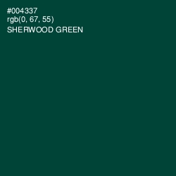 #004337 - Sherwood Green Color Image