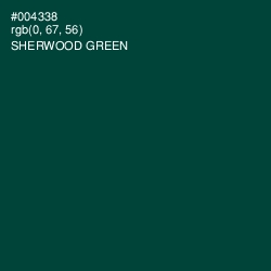 #004338 - Sherwood Green Color Image