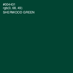 #004431 - Sherwood Green Color Image