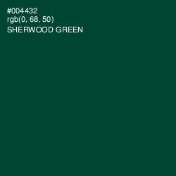 #004432 - Sherwood Green Color Image