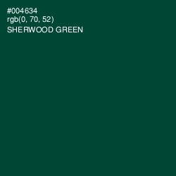 #004634 - Sherwood Green Color Image