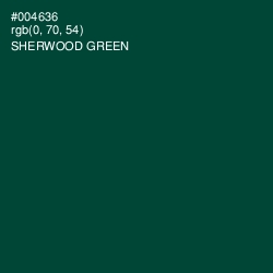 #004636 - Sherwood Green Color Image