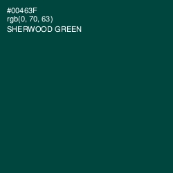 #00463F - Sherwood Green Color Image