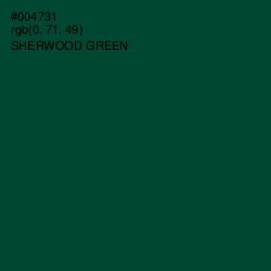 #004731 - Sherwood Green Color Image