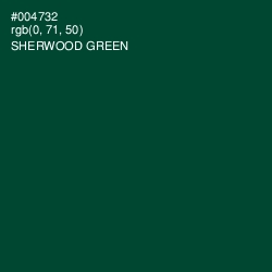 #004732 - Sherwood Green Color Image