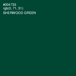 #004733 - Sherwood Green Color Image