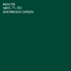 #004735 - Sherwood Green Color Image