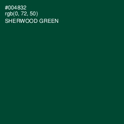 #004832 - Sherwood Green Color Image