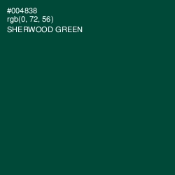 #004838 - Sherwood Green Color Image