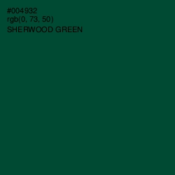 #004932 - Sherwood Green Color Image