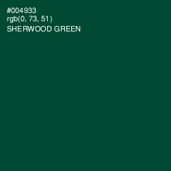 #004933 - Sherwood Green Color Image
