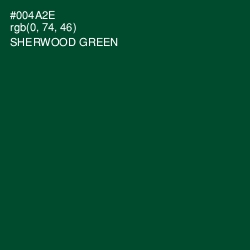 #004A2E - Sherwood Green Color Image