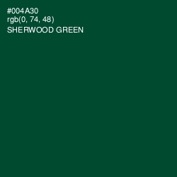 #004A30 - Sherwood Green Color Image