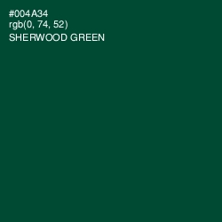 #004A34 - Sherwood Green Color Image