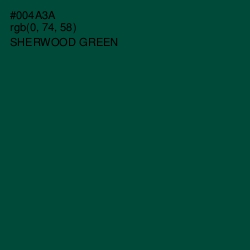 #004A3A - Sherwood Green Color Image