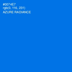 #0074E7 - Azure Radiance Color Image