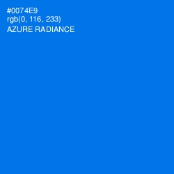 #0074E9 - Azure Radiance Color Image