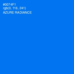 #0074F1 - Azure Radiance Color Image