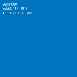 #0075BF - Deep Cerulean Color Image