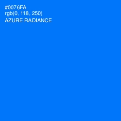 #0076FA - Azure Radiance Color Image