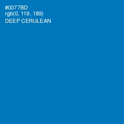 #0077BD - Deep Cerulean Color Image