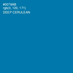 #0078AB - Deep Cerulean Color Image