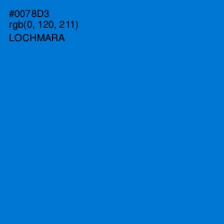 #0078D3 - Lochmara Color Image