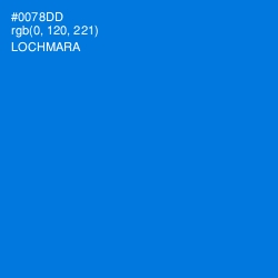 #0078DD - Lochmara Color Image