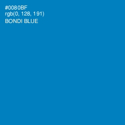 #0080BF - Bondi Blue Color Image