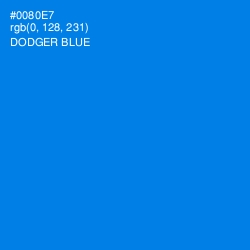 #0080E7 - Dodger Blue Color Image