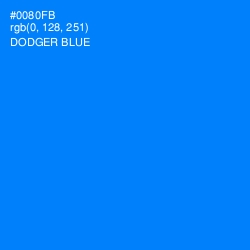 #0080FB - Dodger Blue Color Image