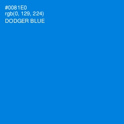 #0081E0 - Dodger Blue Color Image