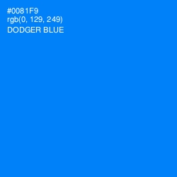 #0081F9 - Dodger Blue Color Image