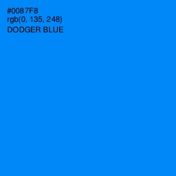 #0087F8 - Dodger Blue Color Image