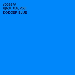 #0088FA - Dodger Blue Color Image