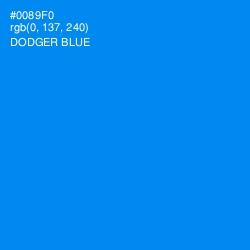 #0089F0 - Dodger Blue Color Image