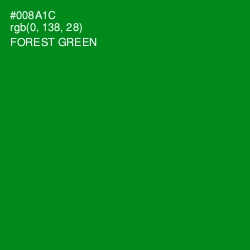 #008A1C - Forest Green Color Image